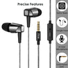 PTron Pride In-Ear Headphone With Noise Cancellation For All Smartphones (Black/Nickel)