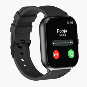 pTron Pulsefit P61+ 4.6 cm Full Touch Display Bluetooth Calling Fitness Smartwatch (Black)