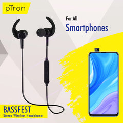 pTron BassFest In-Ear High Bass Stereo Sound Wireless Earphones - (Black)