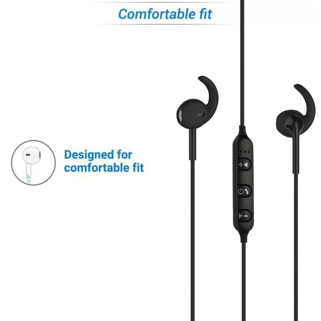 PTron Avento Sport Bluetooth Headphones in-Ear Wireless Earphones with Mic (Black)